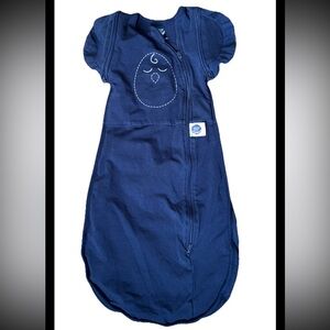 Bean Zen Sack Sleep Sack S 3-6 Months Wearable Blanket Cotton Swaddle Navy Blue